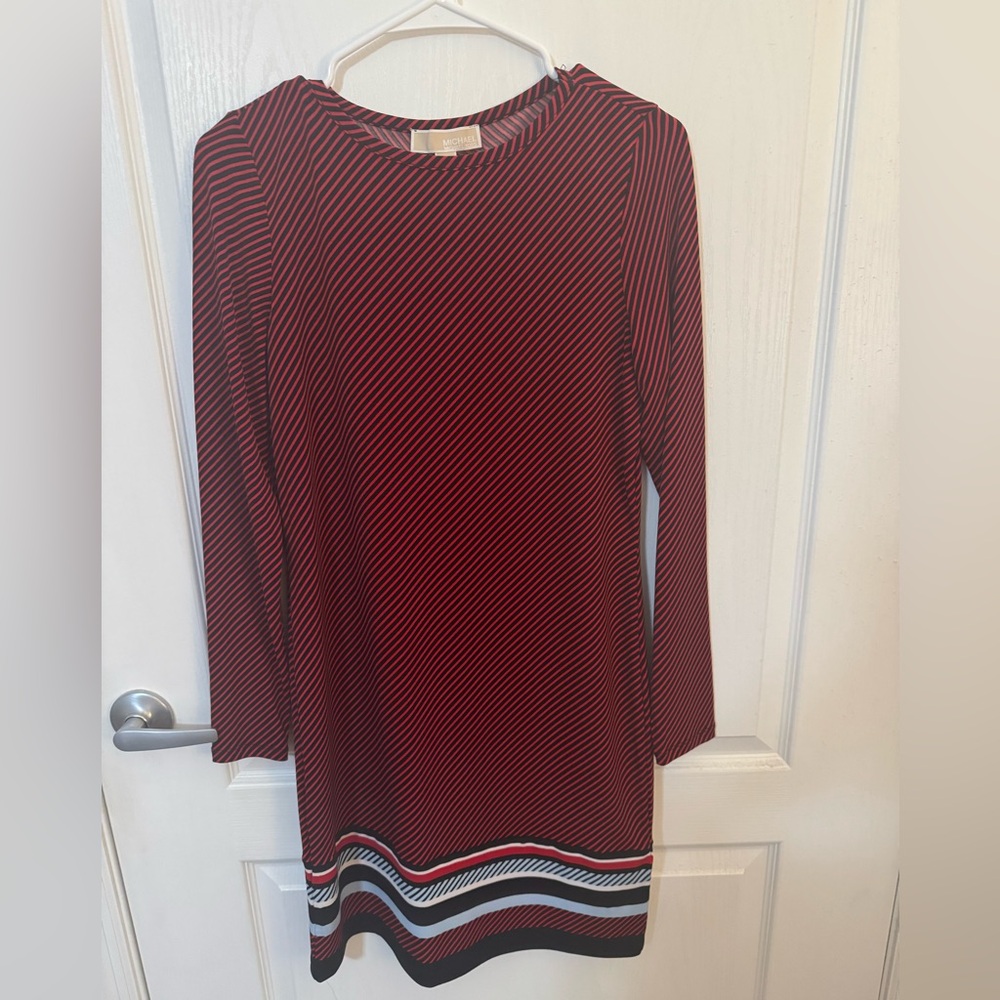 Michael Kors Red Long Sleeve Sheath Dress